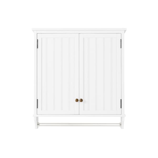 Alaterre Furniture Dover 27"W x 29"H Wall Mounted Bathroom Storage Cabinet with 2 Doors and Towel Rod ANDO73WH - main
